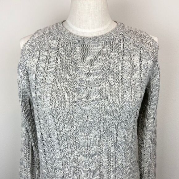 John + Jenn Cold Shoulder Cable Knit Sweater - Picture 3 of 5